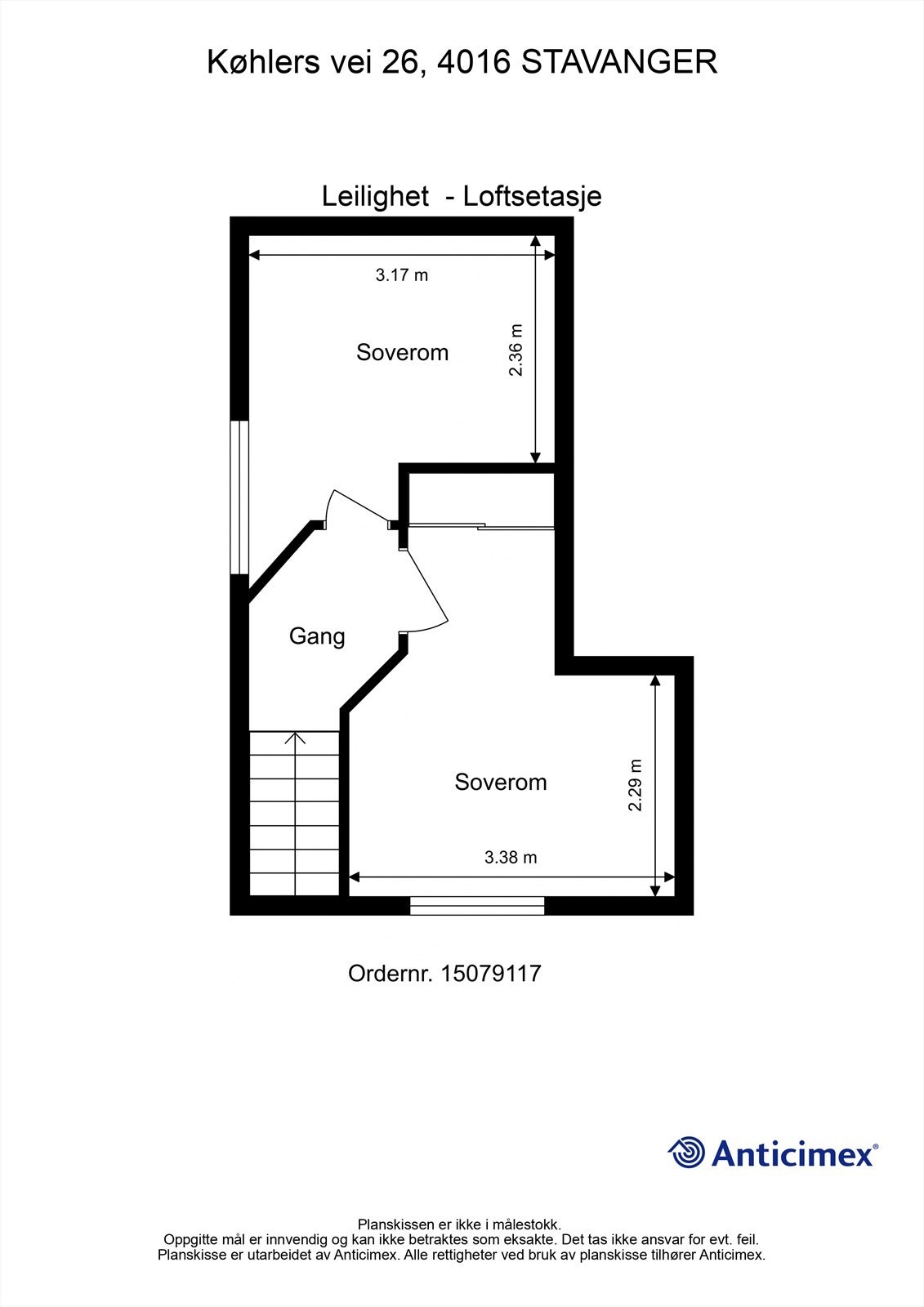 Plantegning- Loftsetasje. Galleribilde