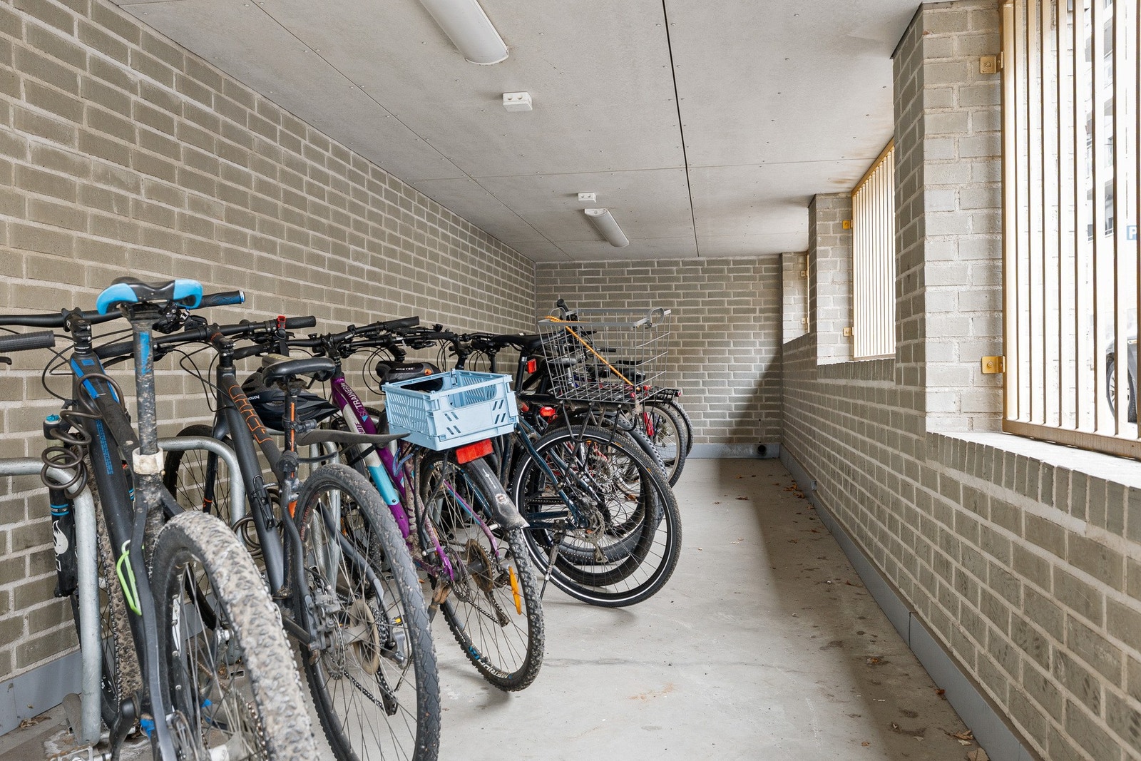 Lukket felles sykkelparkering. Galleribilde