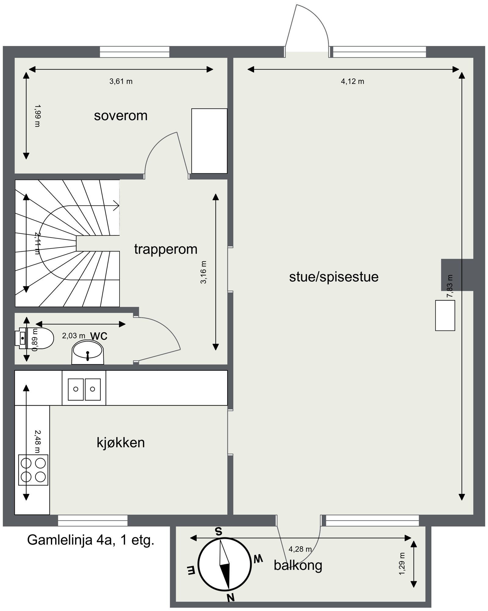Plantegning - 1.etasje Galleribilde