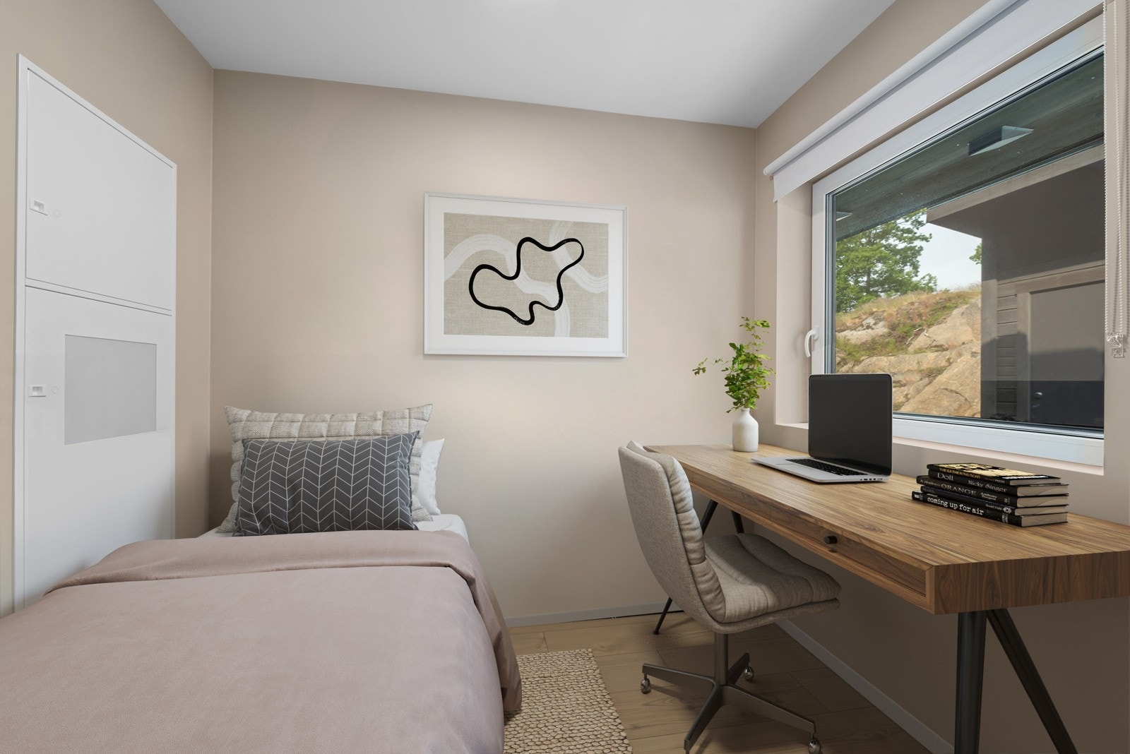 Soverom 1 av 2 i 1. etg. (Bildet er digitalt møblert) Galleribilde