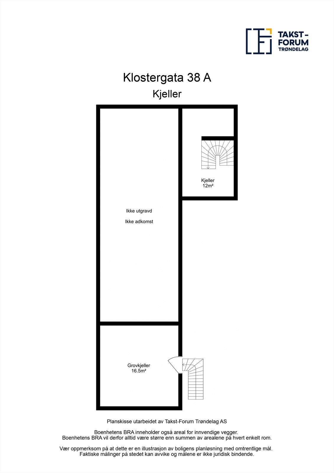 Planskisse kjeller. Galleribilde