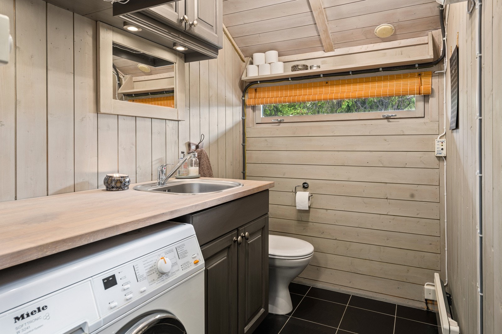 Toalett med vaskemaskin Galleribilde