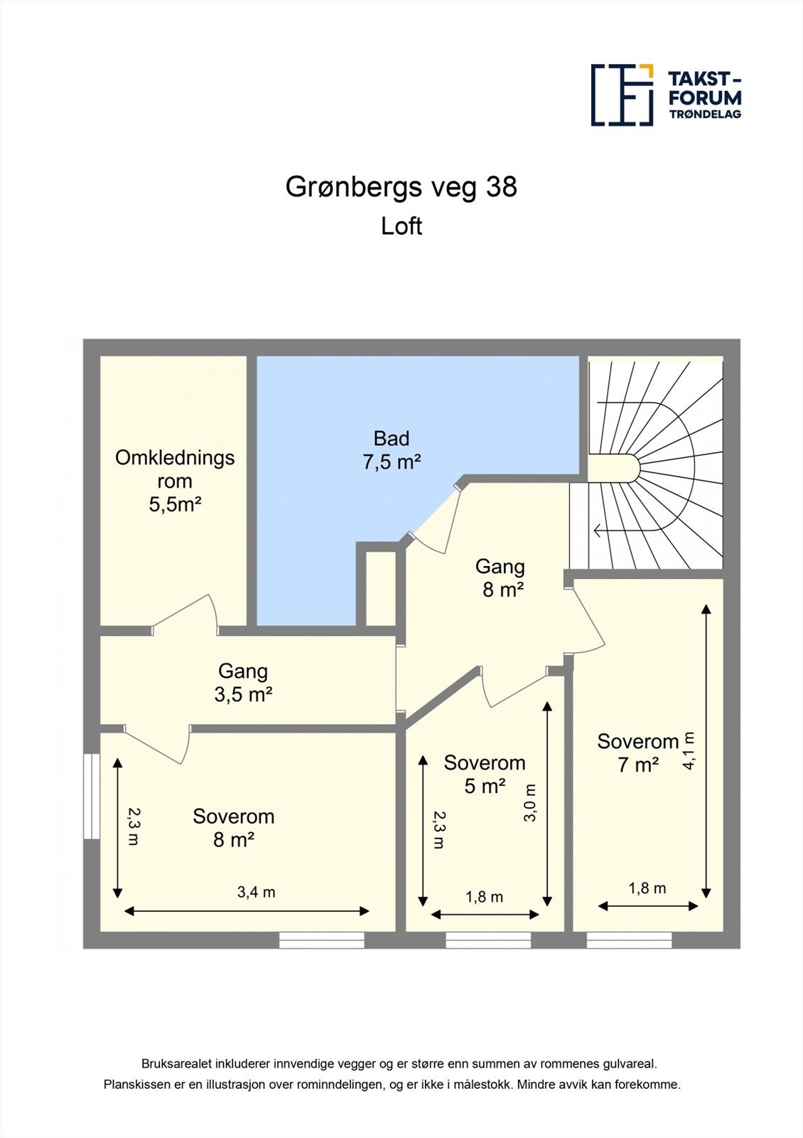 Planskisse loft Galleribilde