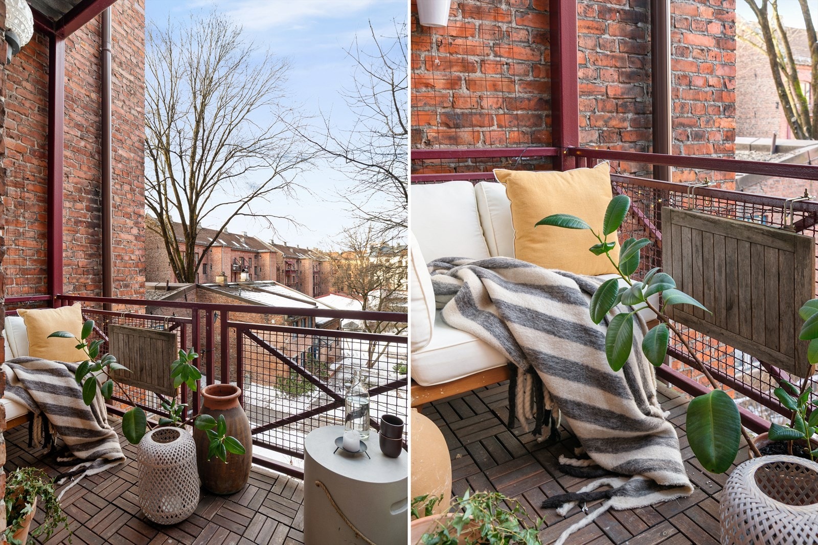 Med tak over balkongen kan man sitte ute i all slags vær. Galleribilde