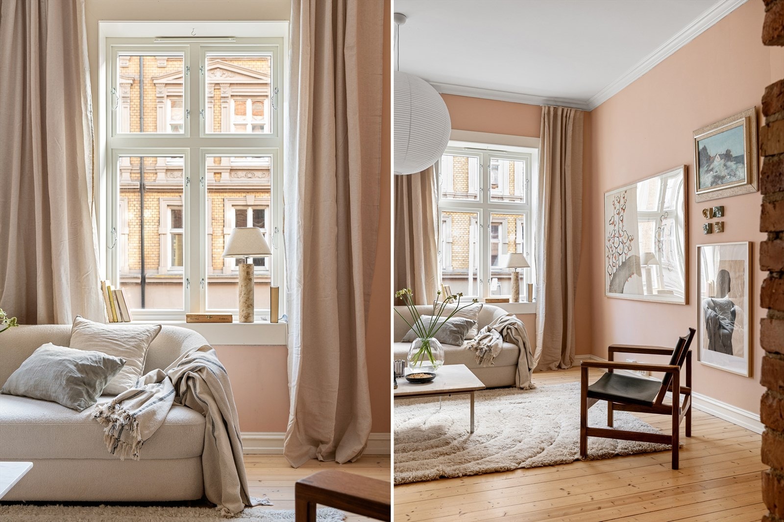 Store vinduer sørger for rikelig med lysinnfall året rundt. Vinduene ble forøvrig skiftet i regi av borettslaget i 2025. Galleribilde