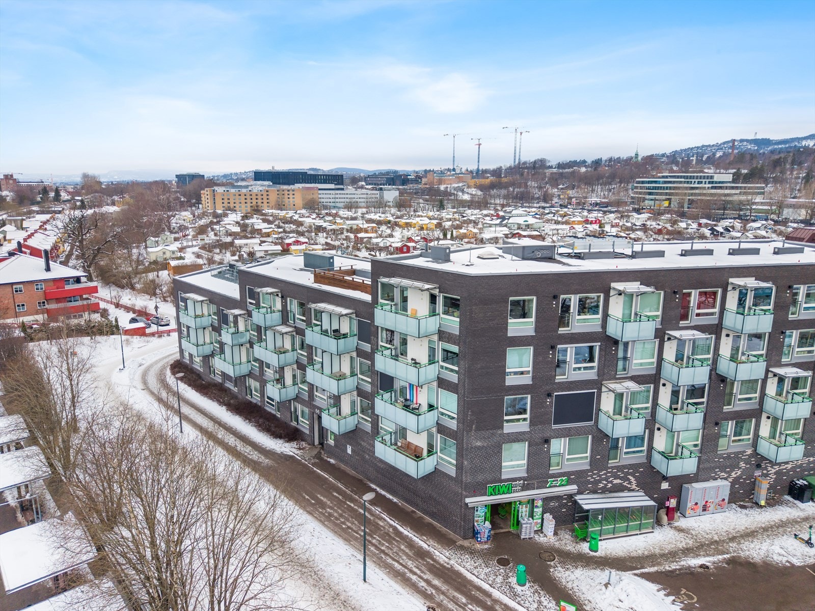Kiwi ligger i samme bygg som leiligheten Galleribilde
