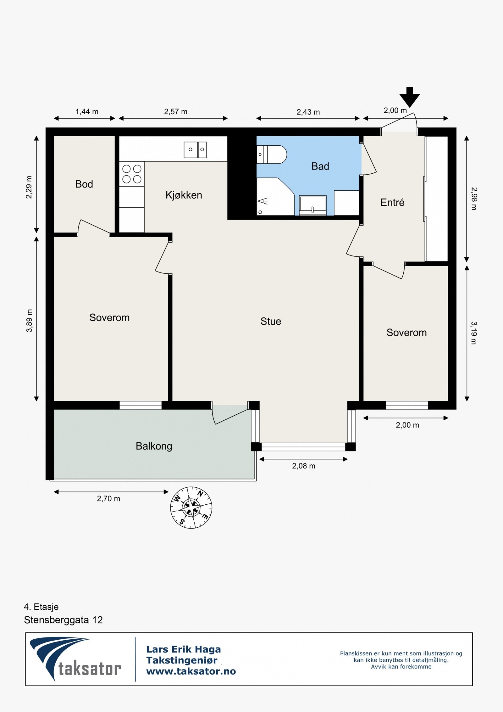 Plantegning - 4. Etasje med heisadkomst. Galleribilde