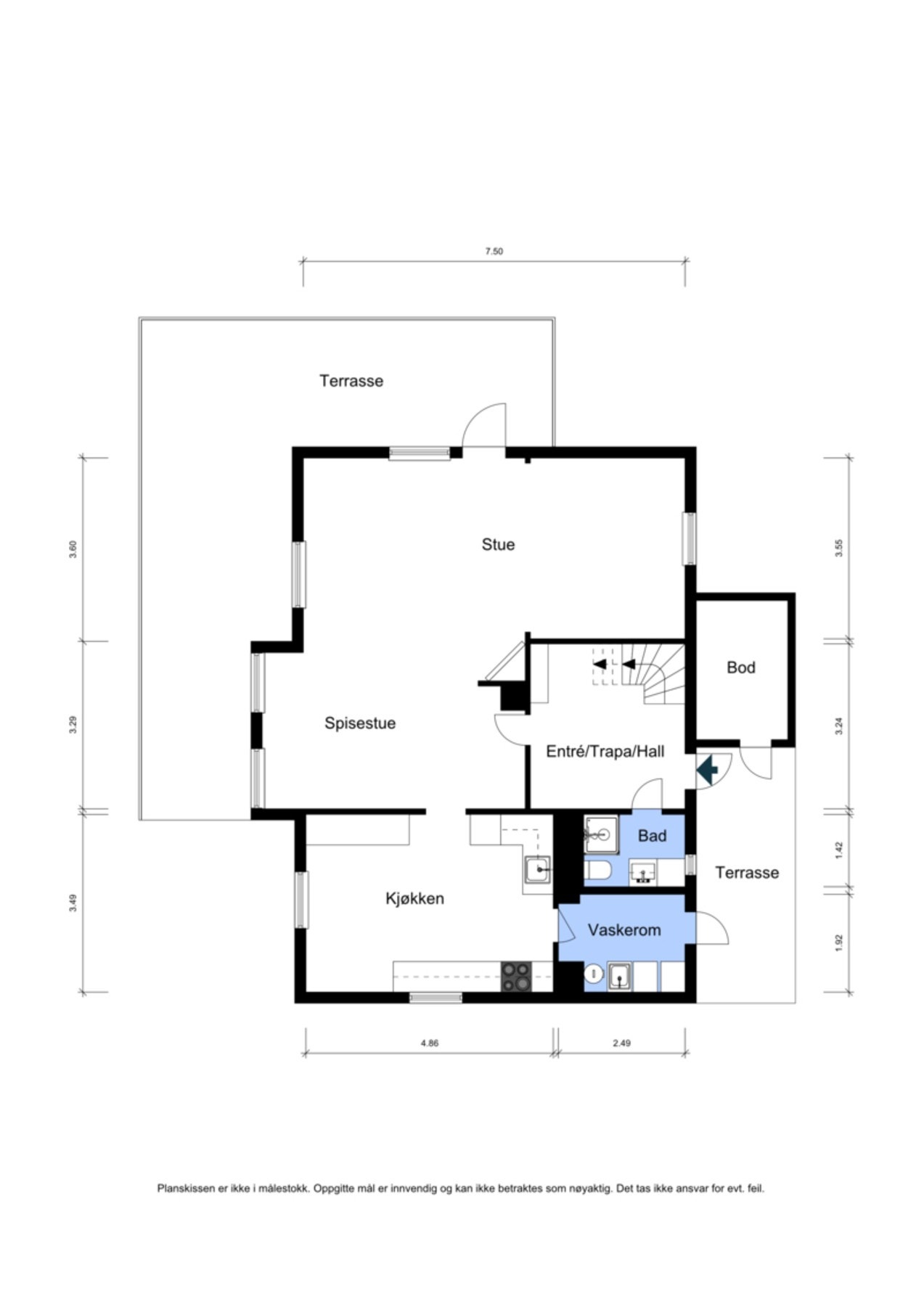 Plantegning 1. Etasje Galleribilde