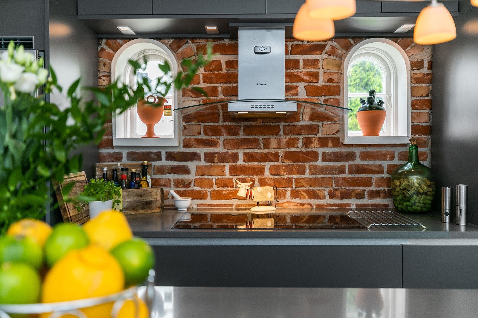 Original teglstein ved steketopp. Galleribilde