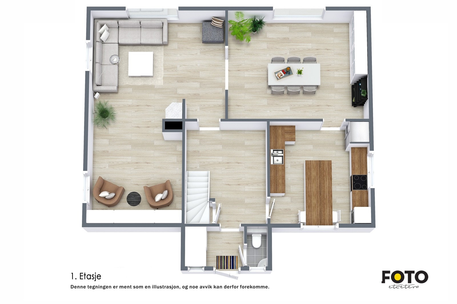 Plantegning 1. etasje Galleribilde