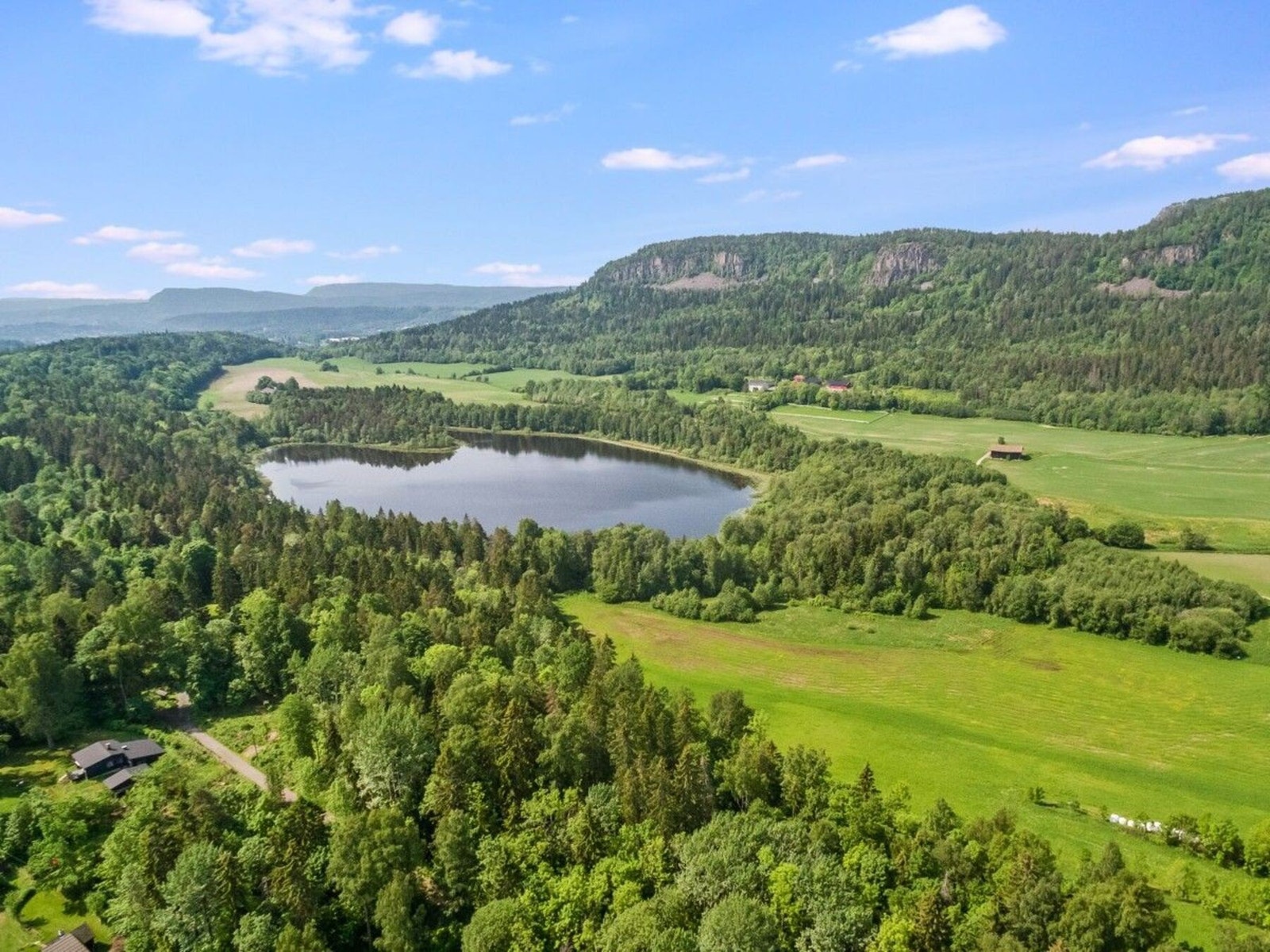 Det er fra boligen kort gangavstand til Dælivann og videre innover mot flotte Kolsås Galleribilde