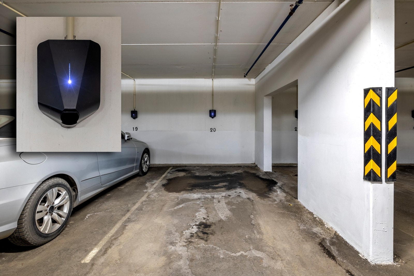 Det medfølger en parkeringsplass med elbillader i felles garasjekjeller. Galleribilde