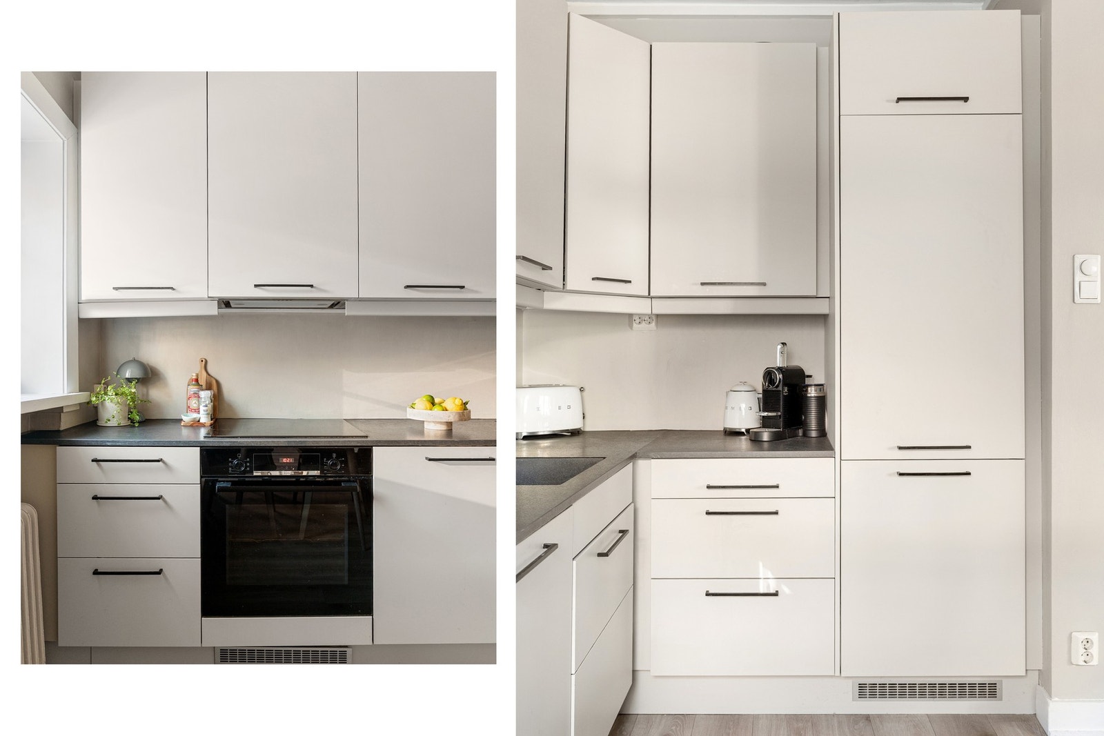 Det er god skap- og benkeplass på kjøkken. Galleribilde