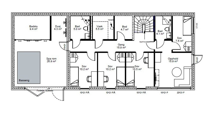 Alternativ planløsning underetasje. Galleribilde