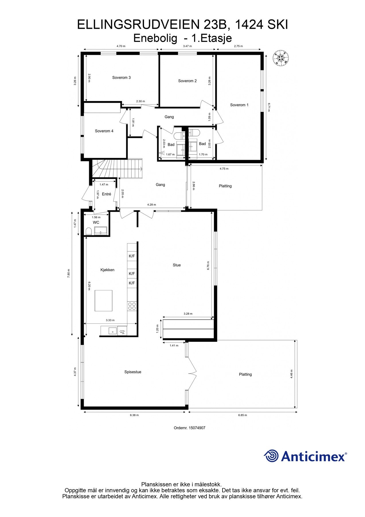 Plantegning 1. etasje Galleribilde