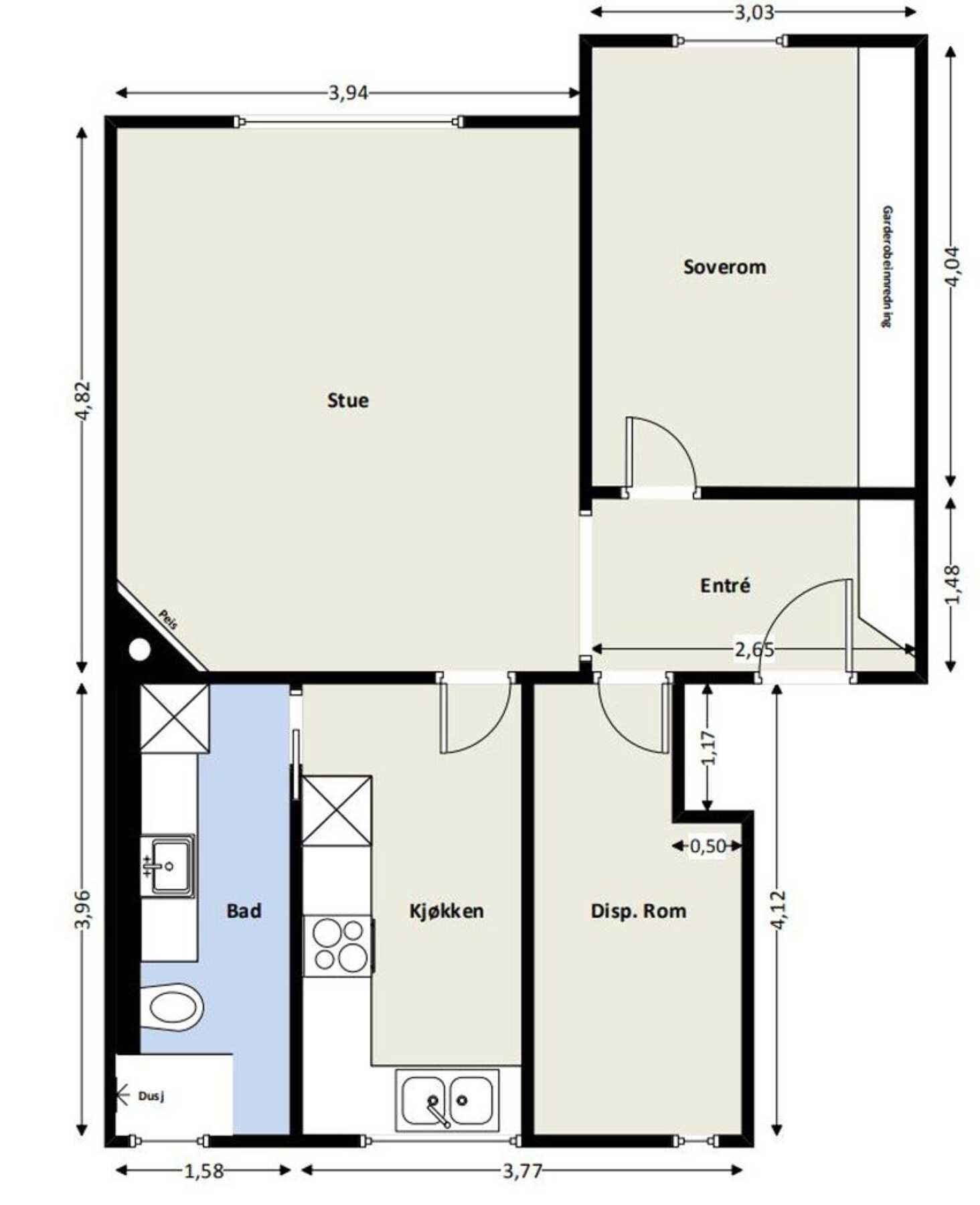 Alternativ planløsning. Galleribilde