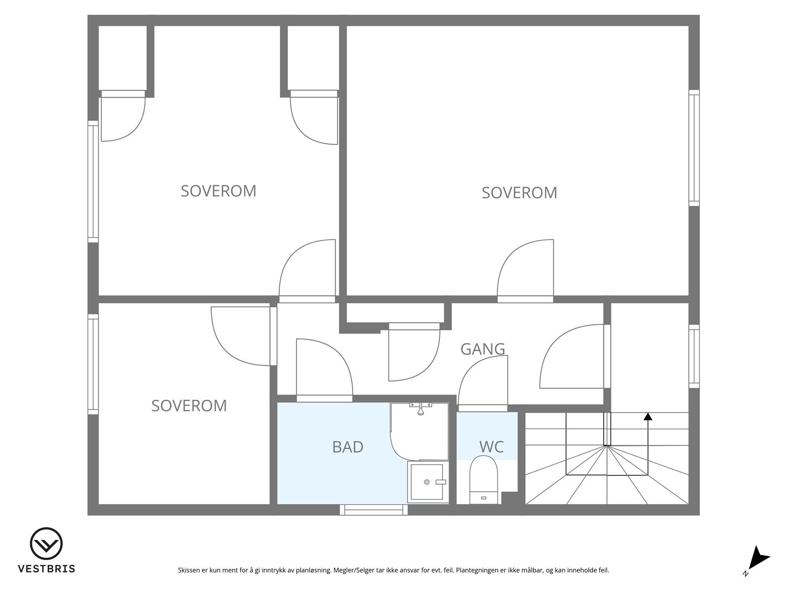 Plantegning av loftsetasjen Galleribilde