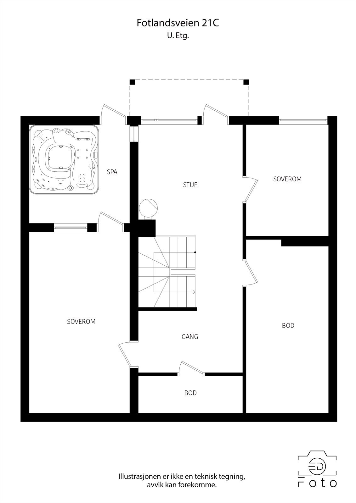 Plantegning underetasje. Galleribilde