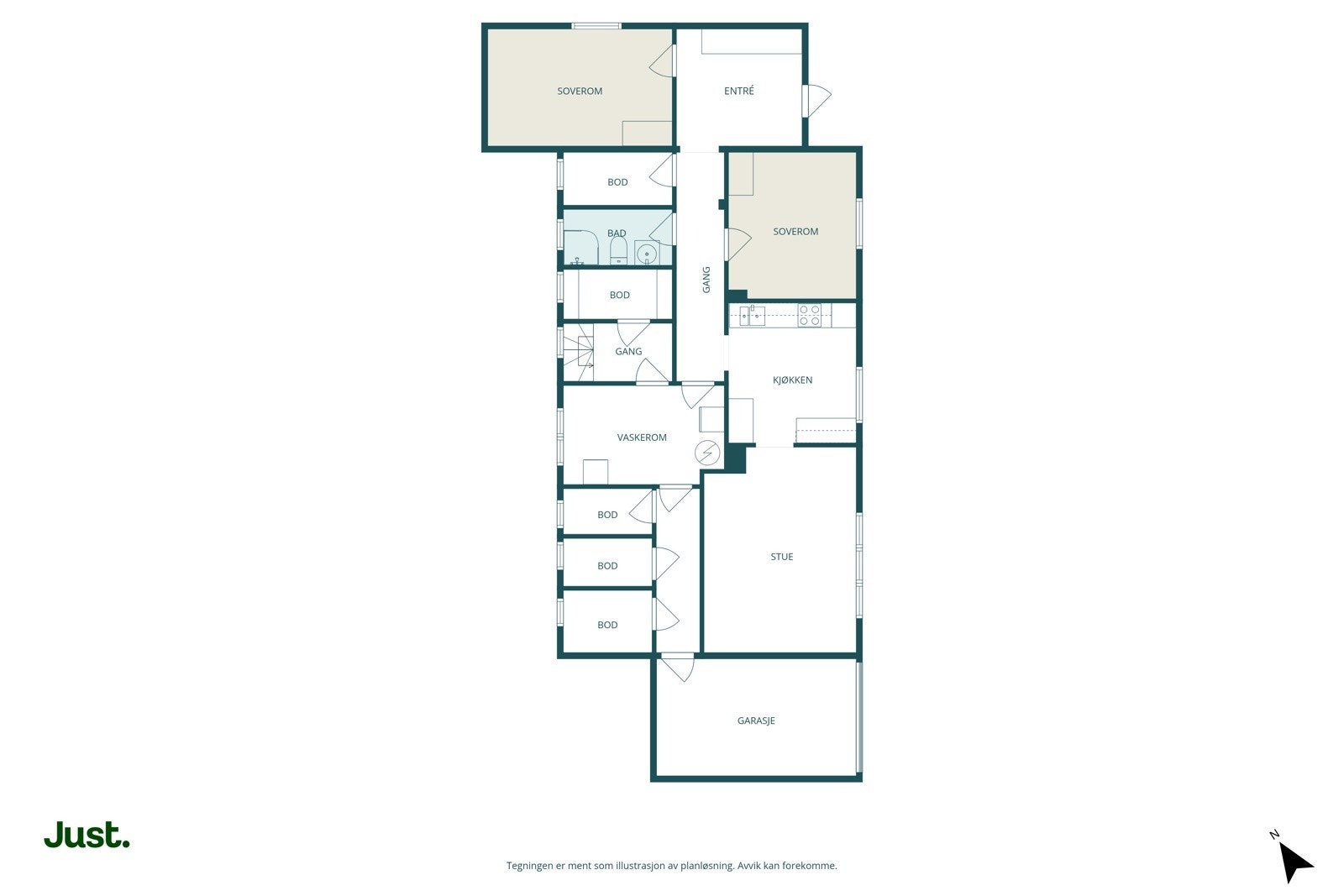 Planskisse underetasje.