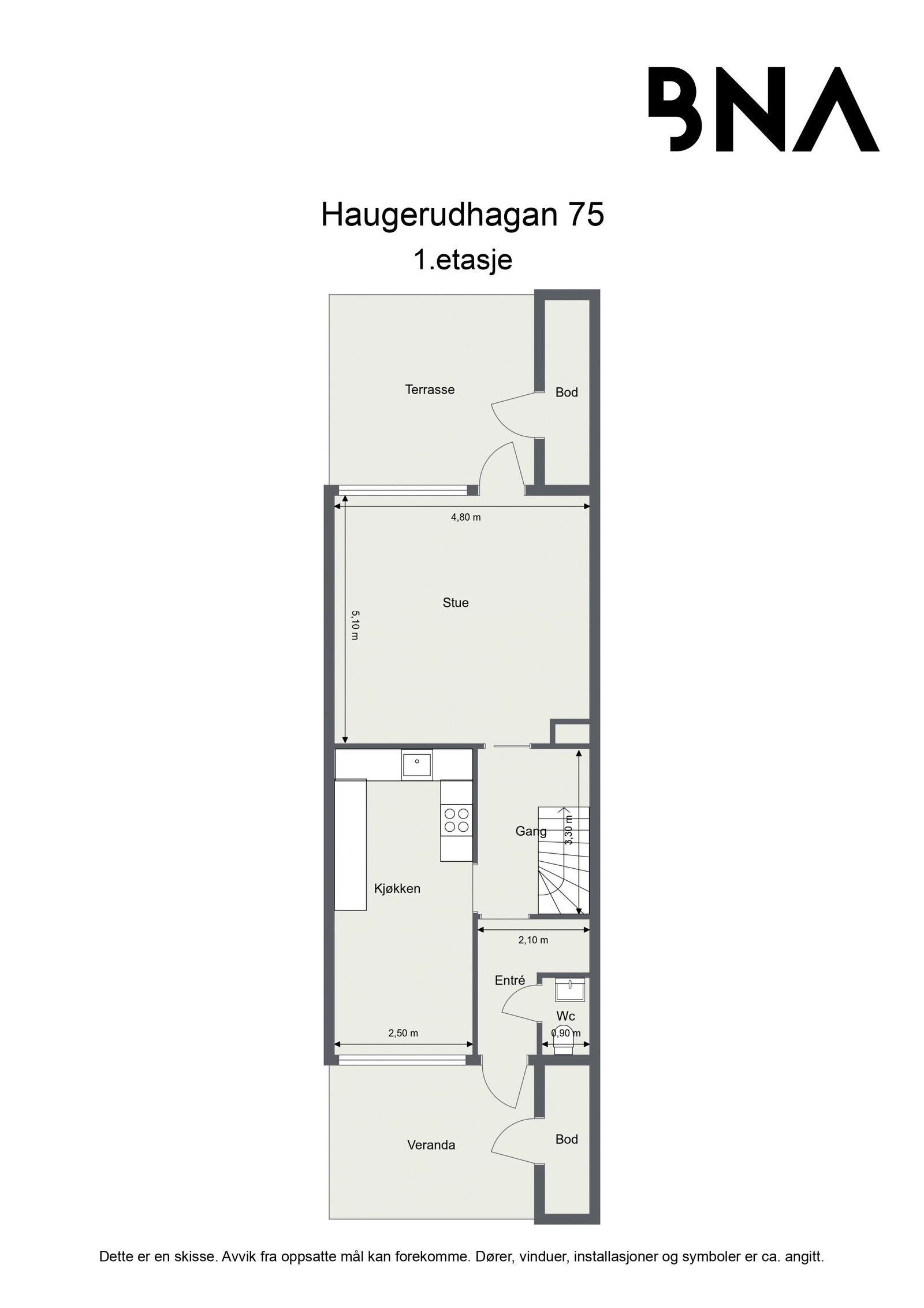 Plantegning 1. etasje Galleribilde