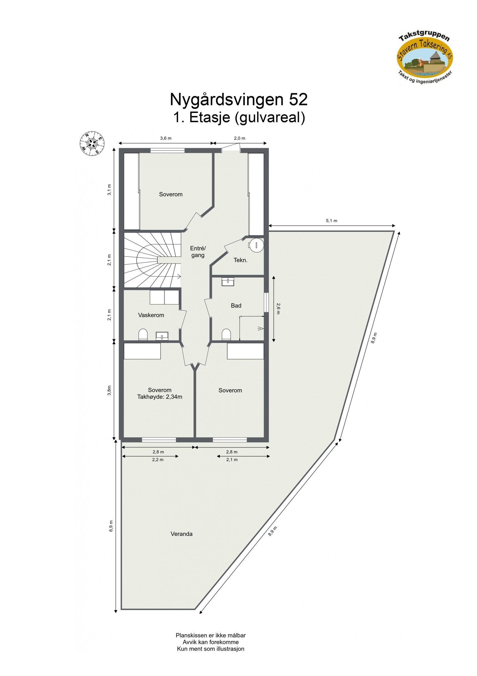 Nygårdsvingen 52 - 2D - 1. Etasje (gulvareal) - Letterhead Galleribilde