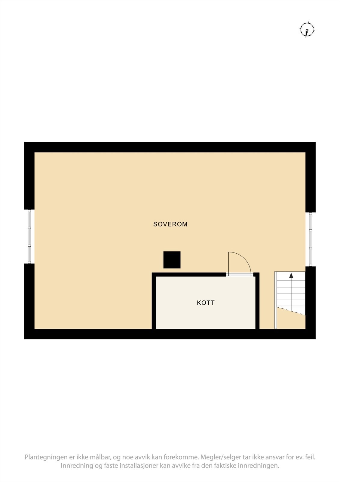 Loftsetasjen består av et stort, innredet rom med flere bruksmuligheter. Galleribilde