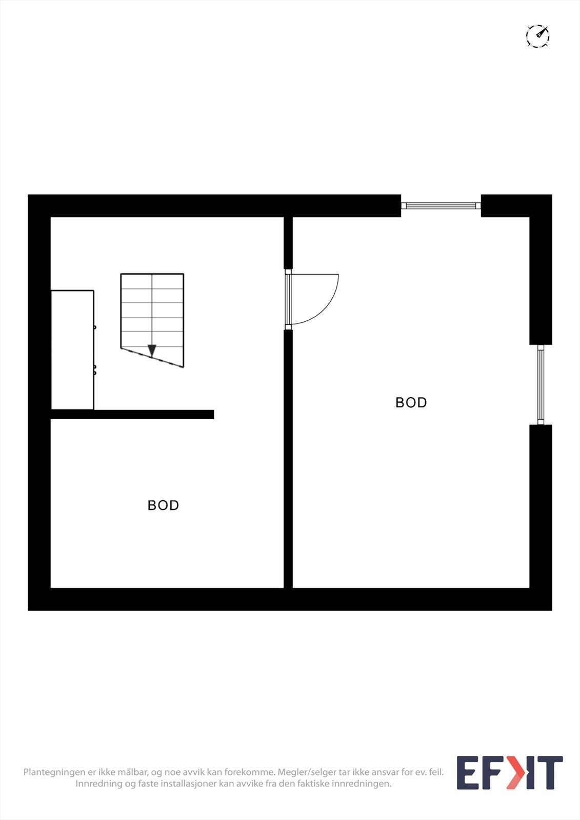 Kjelleren rommer to boder som gir ytterligere lagringsmuligheter. Galleribilde