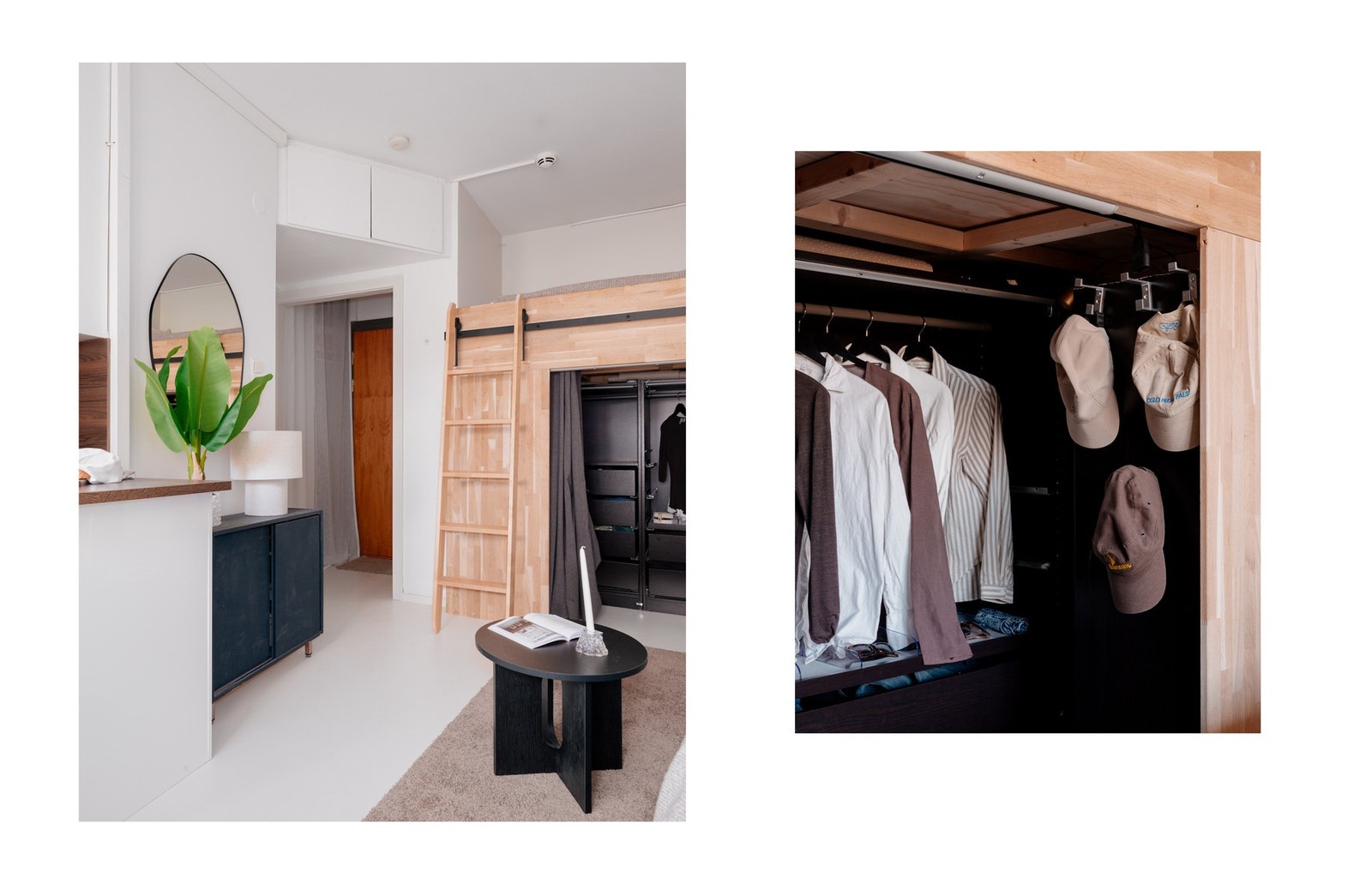 Her får du praktisk planløsning med plassbygget seng med garderobeløsning og smarte oppbevaringsmuligheter. Galleribilde