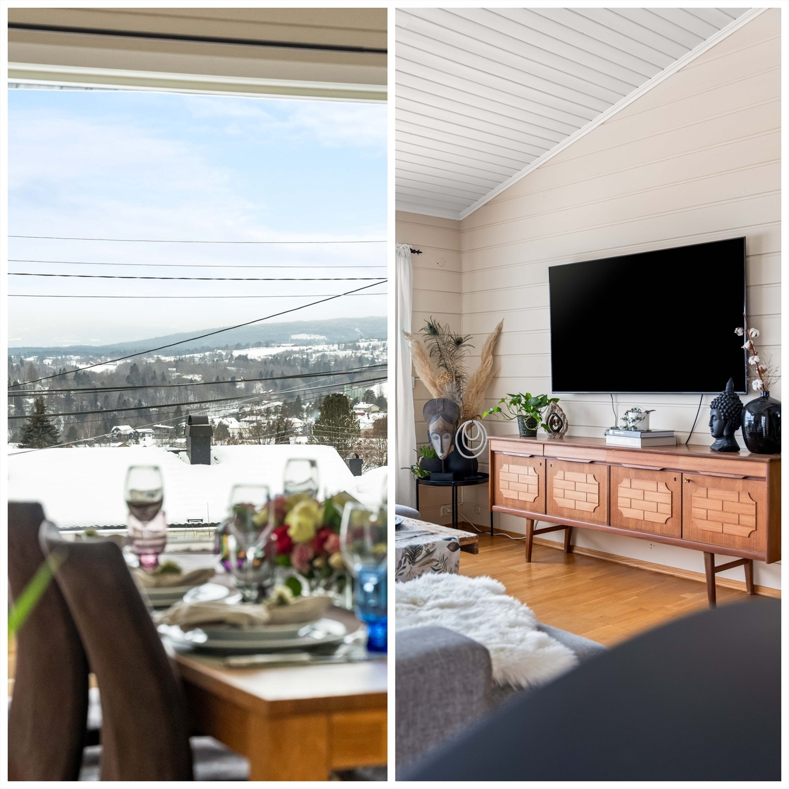 Det er god møbleringsfrihet i stuen, så her kan man enkelt innrede med en større sofagruppe samt TV-møblement. Galleribilde