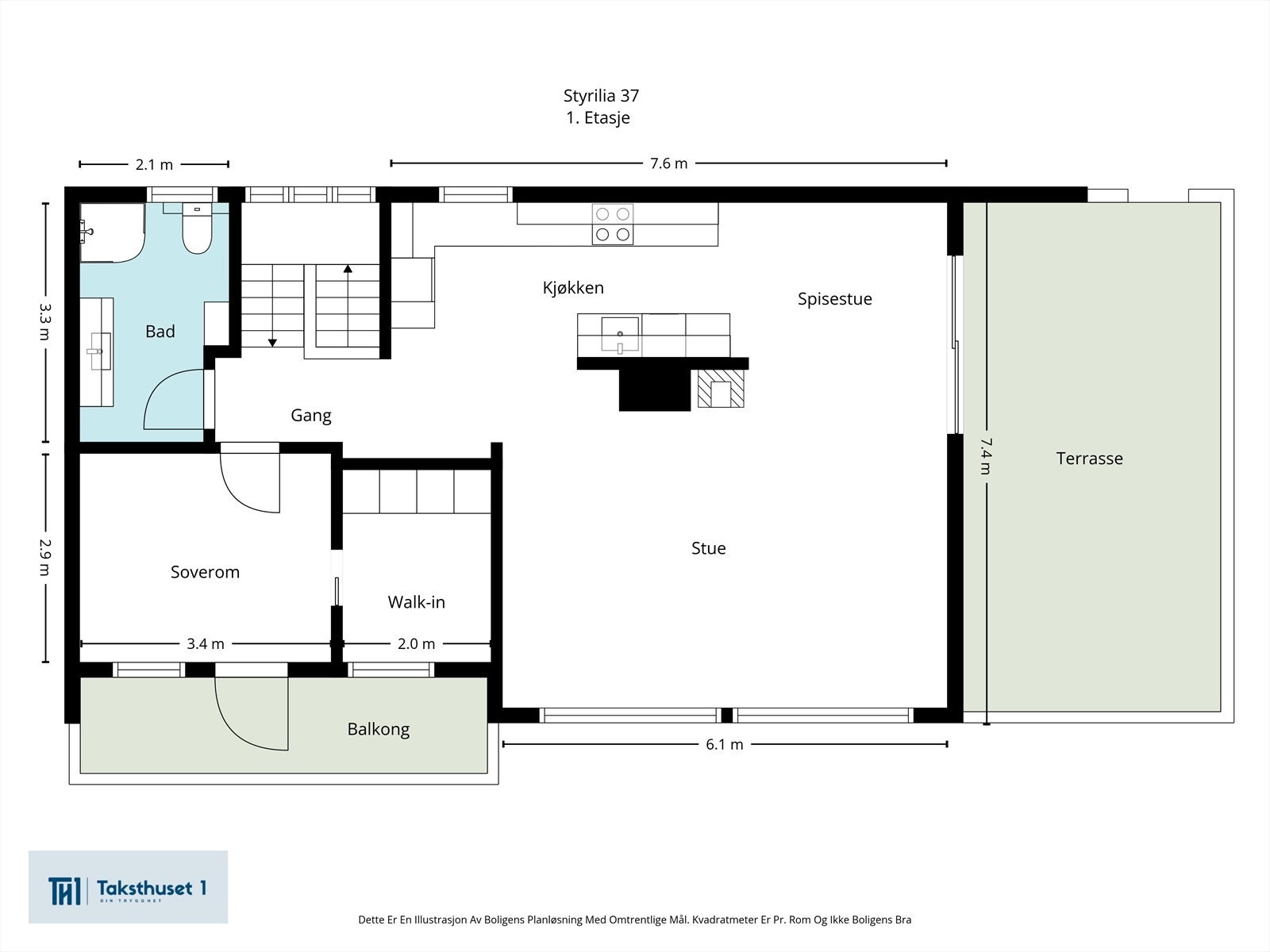 Plantegning - 1. etasje. Galleribilde