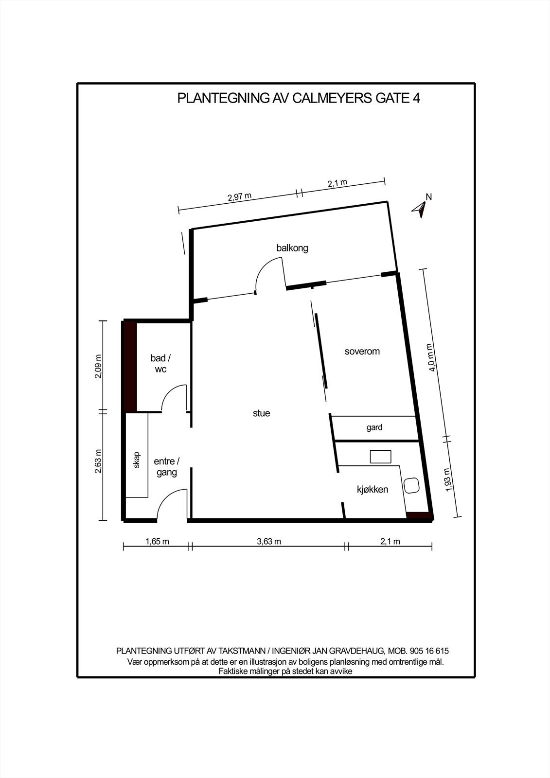Plantegning av leiligheten. Galleribilde