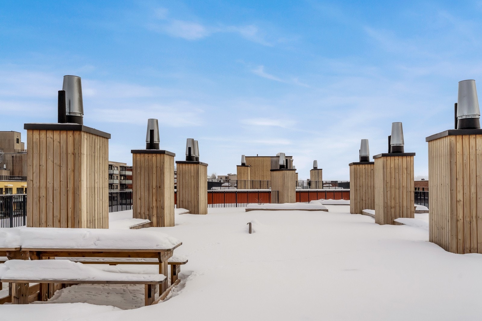 Alle byggene i Lørenskog Hageby har flotte felles takterrasser. Galleribilde