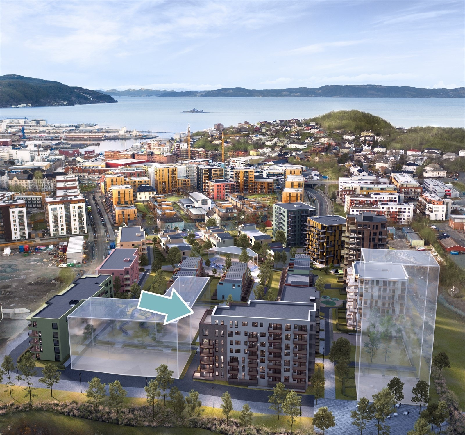 Oversiktsbilde med bygget illustrert Galleribilde