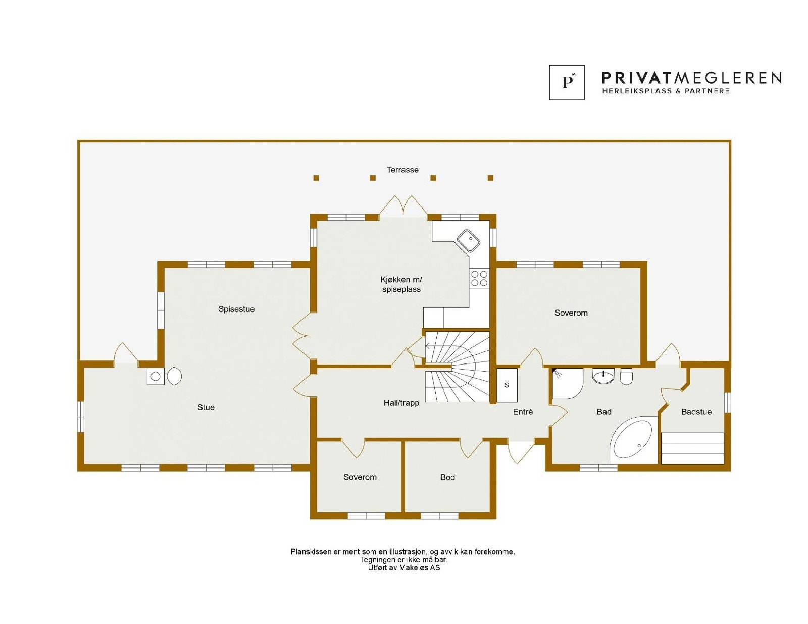 Plantegning 1. etg. Avvik kan forekomme. Galleribilde