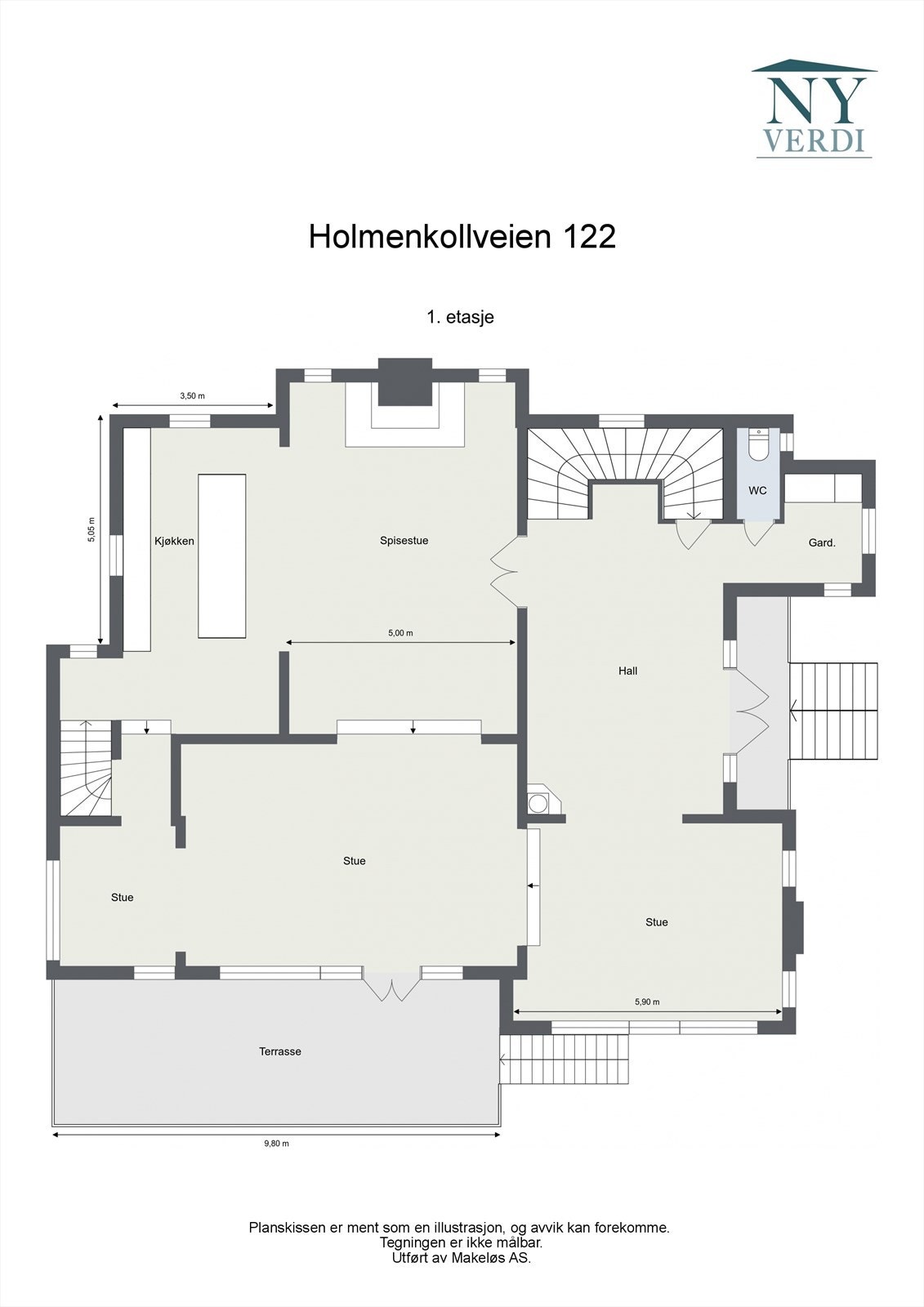 Plantegning 1. etasje. Galleribilde