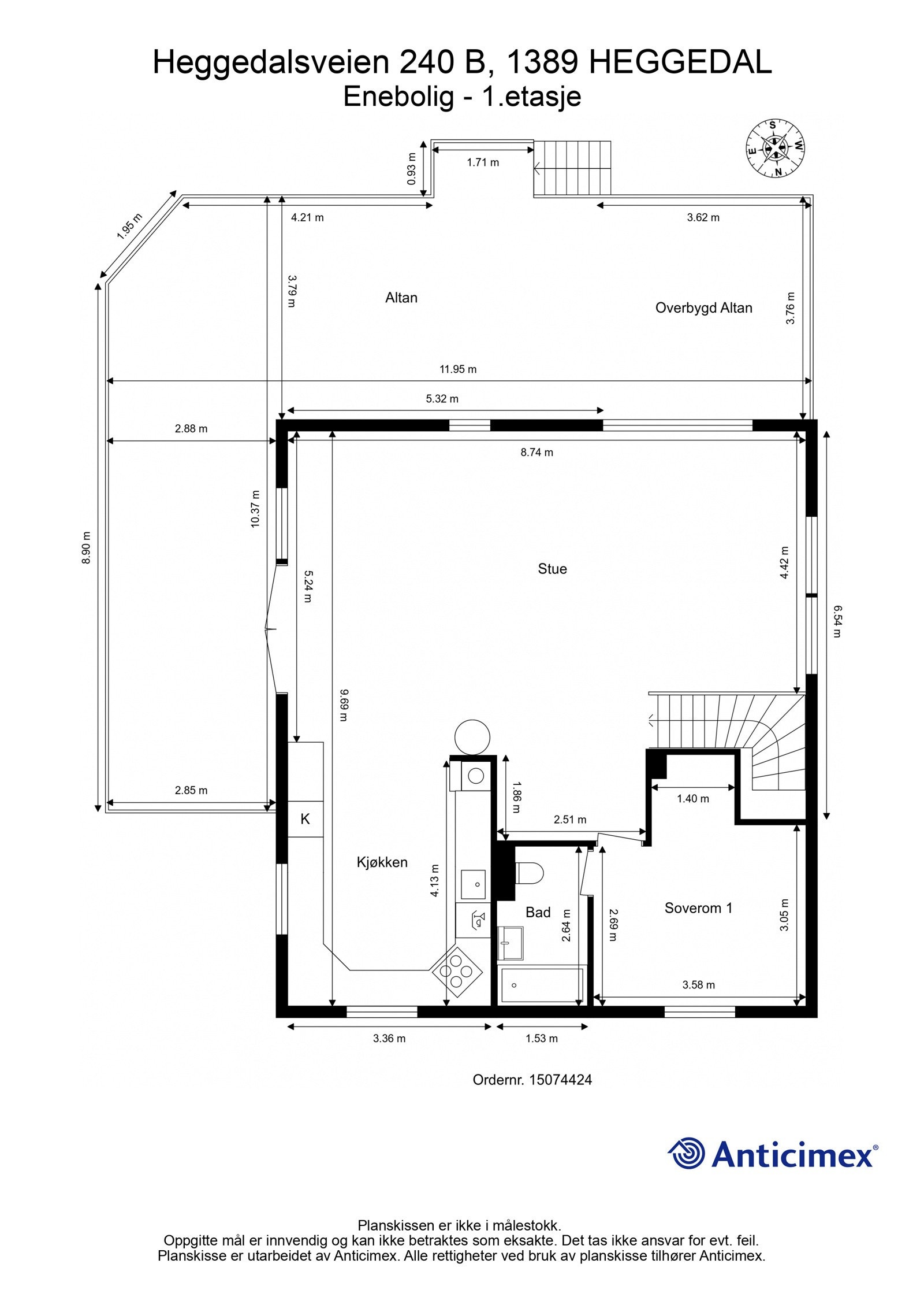 Plantegning 1. etasje Galleribilde