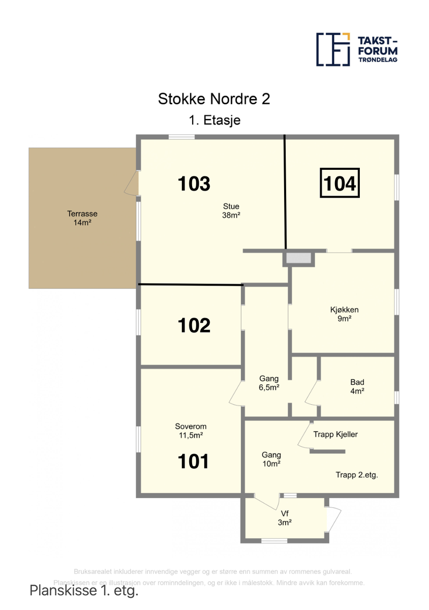 Plantegning 1.etg Galleribilde