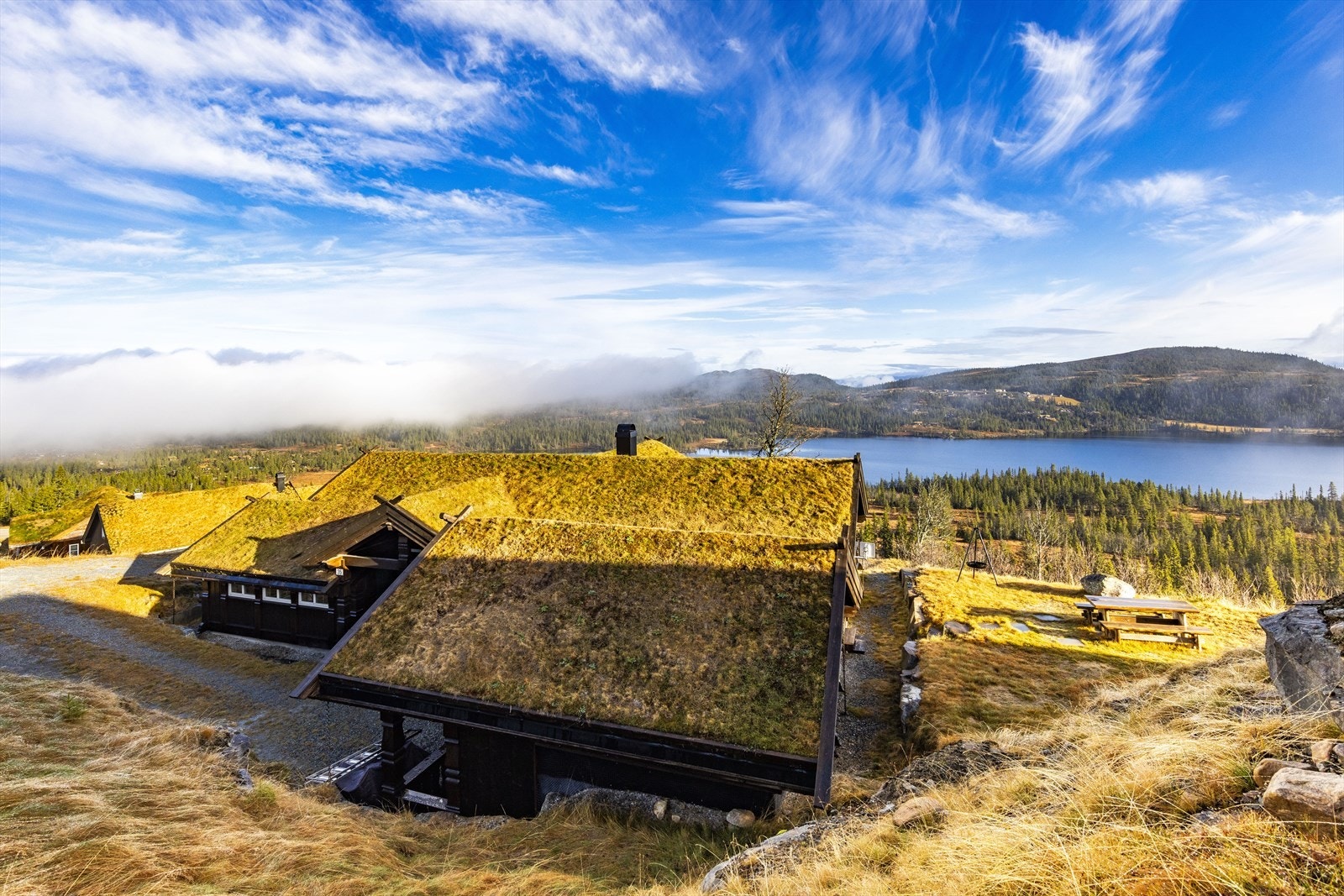 Her får du direkte tilgang til opparbeidede tur- og skiløyper, bade- og fiskevann samt flotte turmuligheter og stier i fjellet, perfekt for både sommer- og vinteraktiviteter. Galleribilde