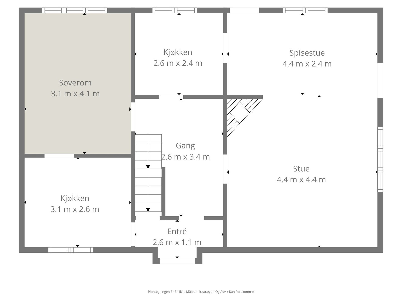 Plantegning hovedetasje Galleribilde