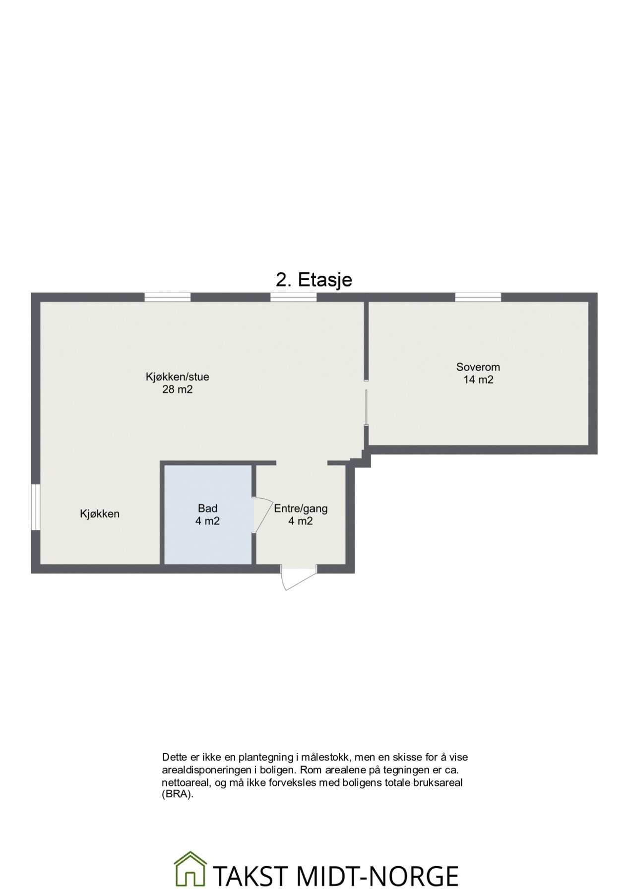 Planskisse 2. etasje. Øvrig: romslig bod på ca. 9 kvm medfølger. Galleribilde