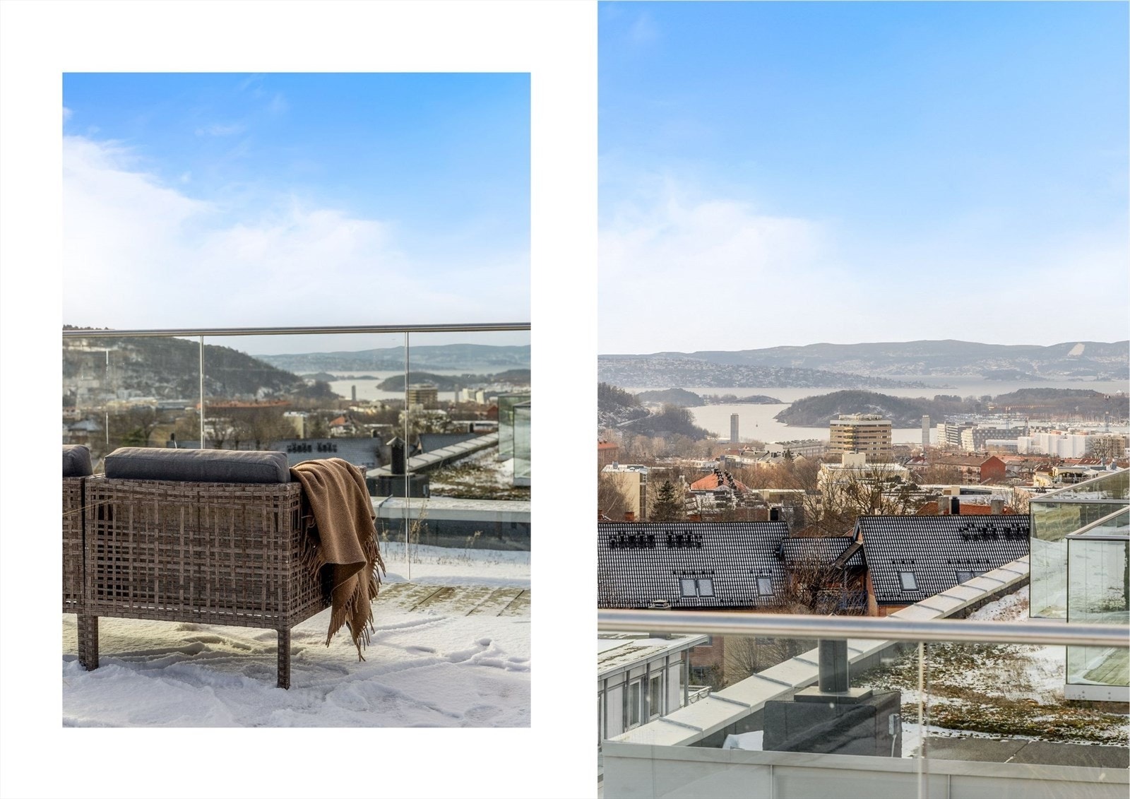 Sameiet har en felles takterrasse med flott utsikt over Ekeberg, byen og fjorden Galleribilde