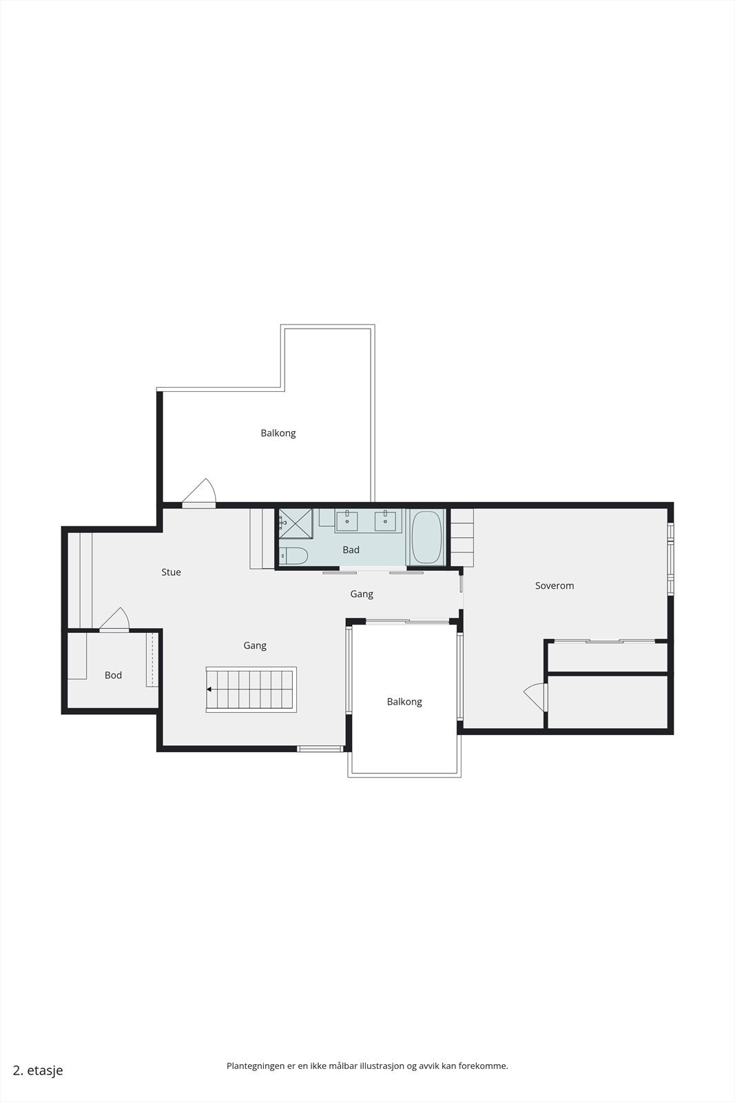 Plantegning for 2. etasje. Galleribilde