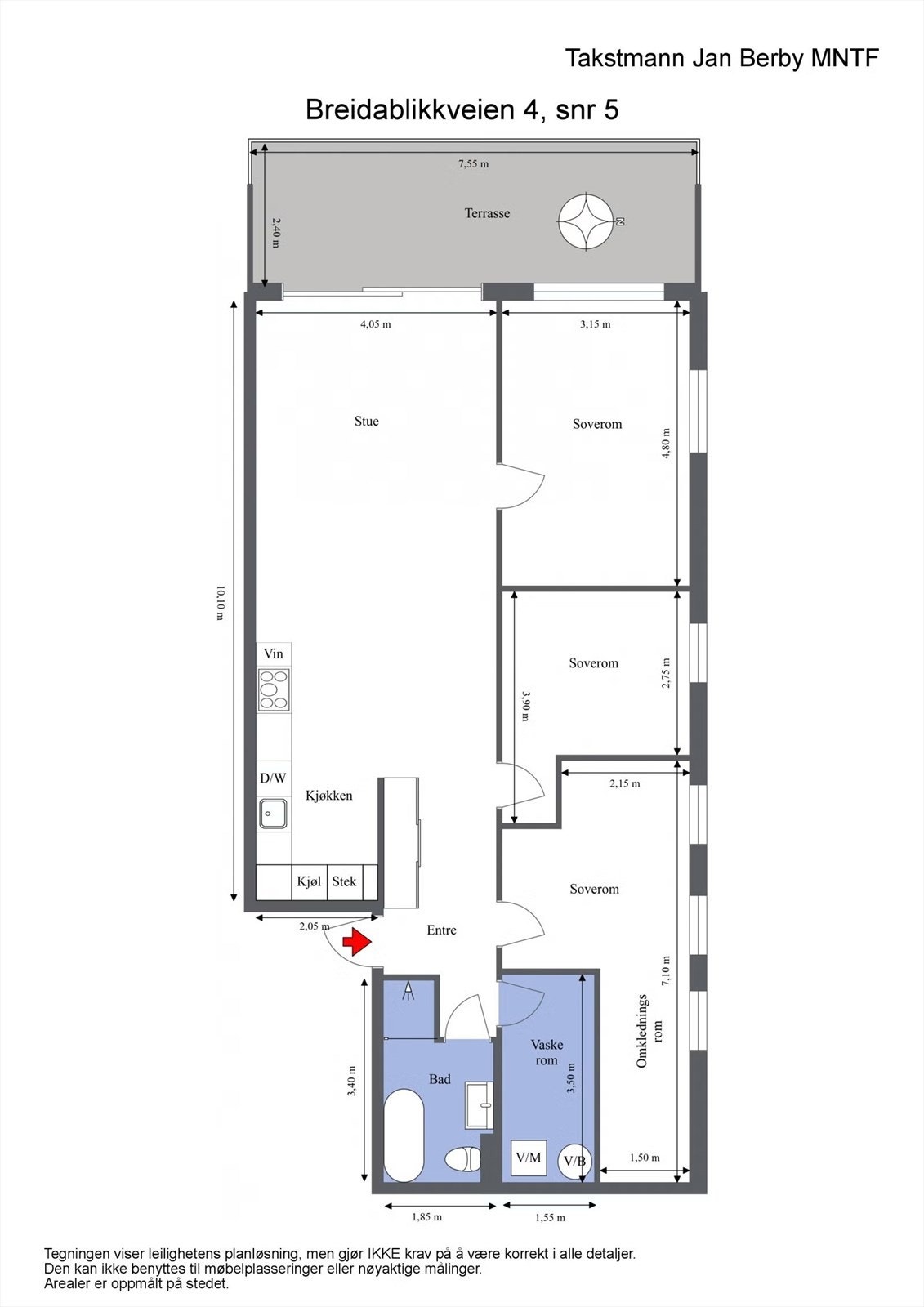 Plantegning. I tillegg medfølger bod i kjeller og garasjeplass. Galleribilde