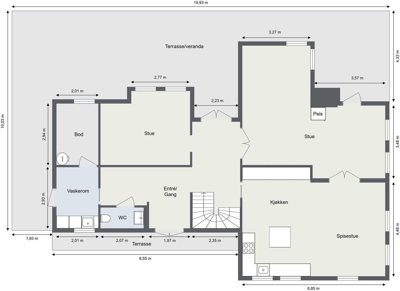 Planskisse 1.etg. Galleribilde