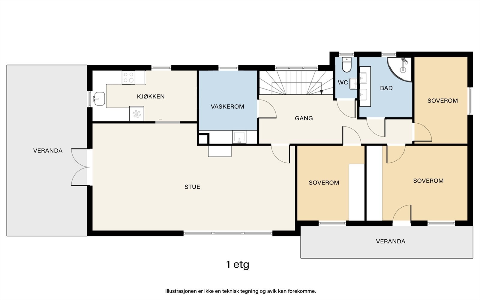 Plantegning 1. etasje Galleribilde