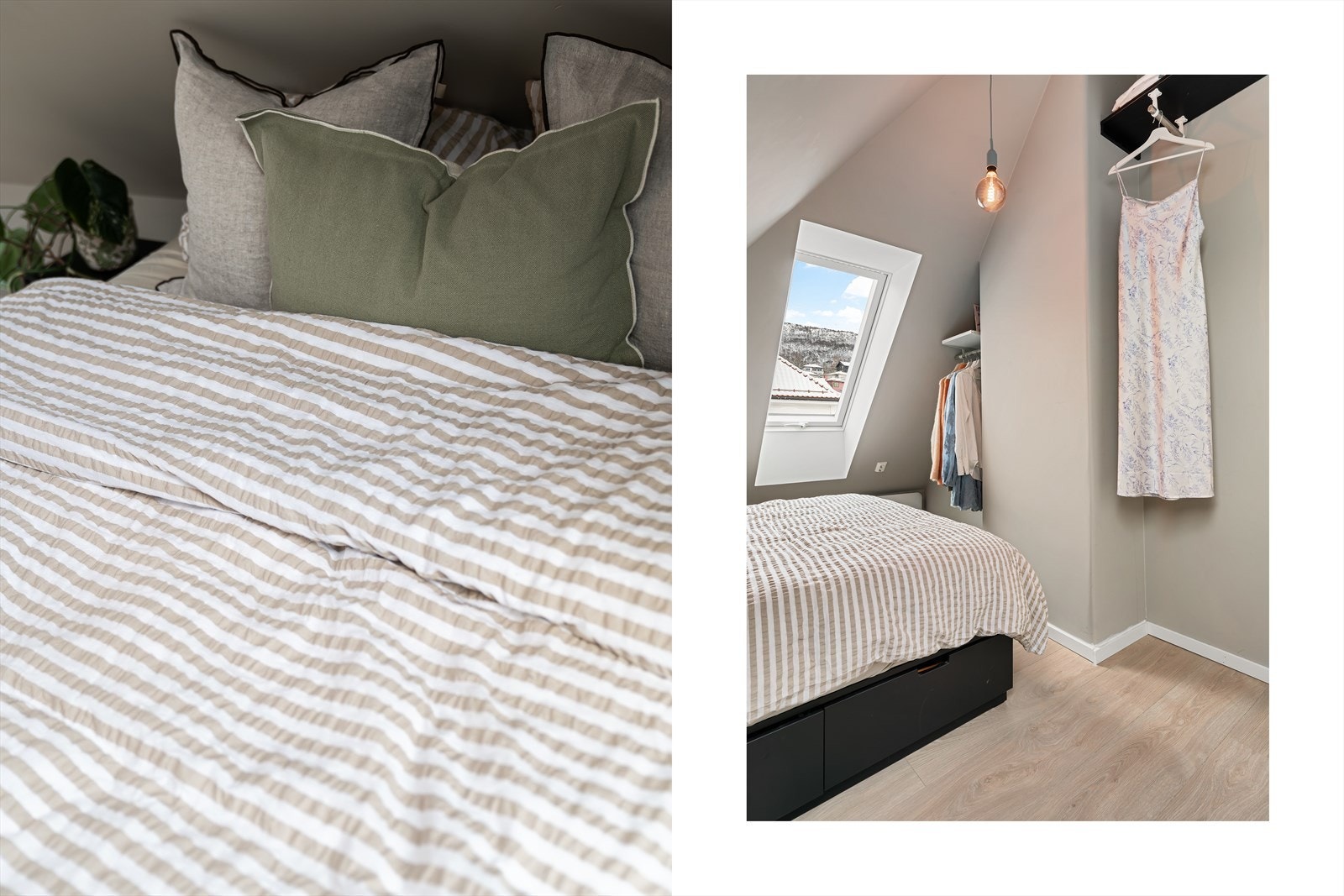 - Rommet byr på smarte løsninger for praktisk og plassbesparende klesoppbevaring - Galleribilde