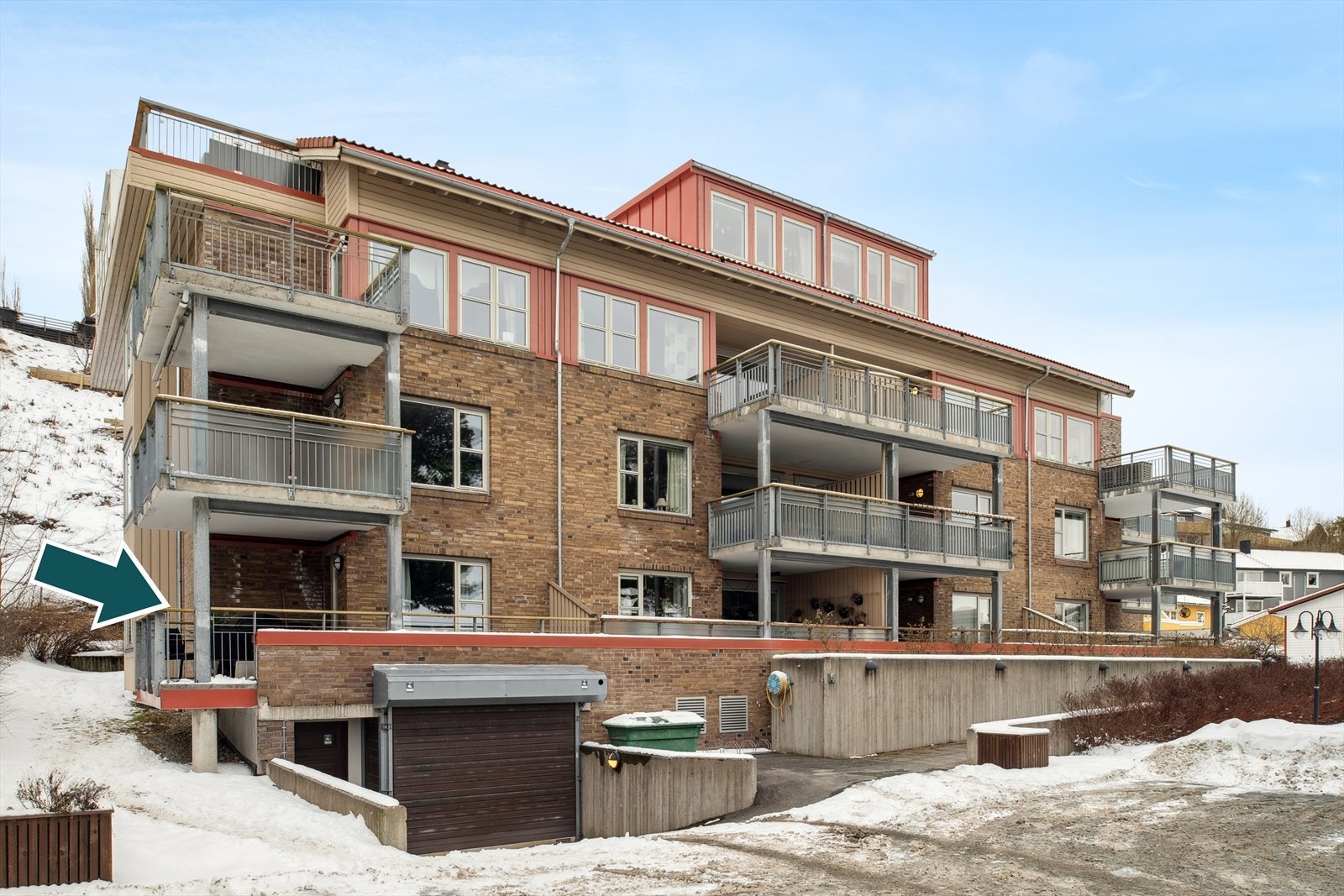 Fasadebilde av boligens terrasseside. Galleribilde