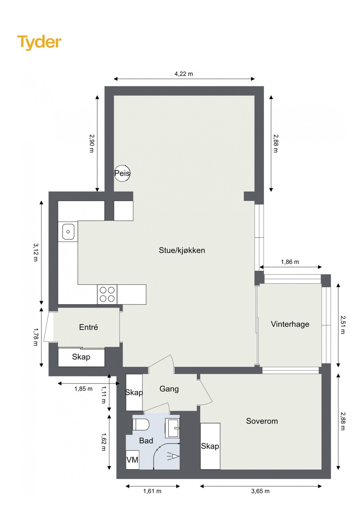 Plantegning 4. etasje. Galleribilde