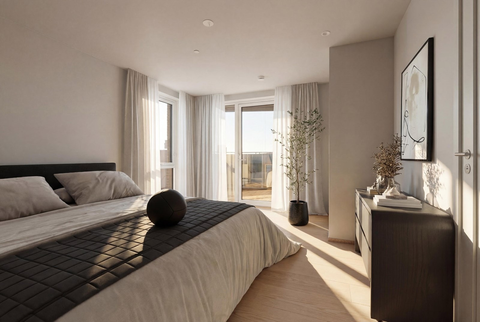 Romslig hovedsoverom (bildet er digitalt møblert) Galleribilde