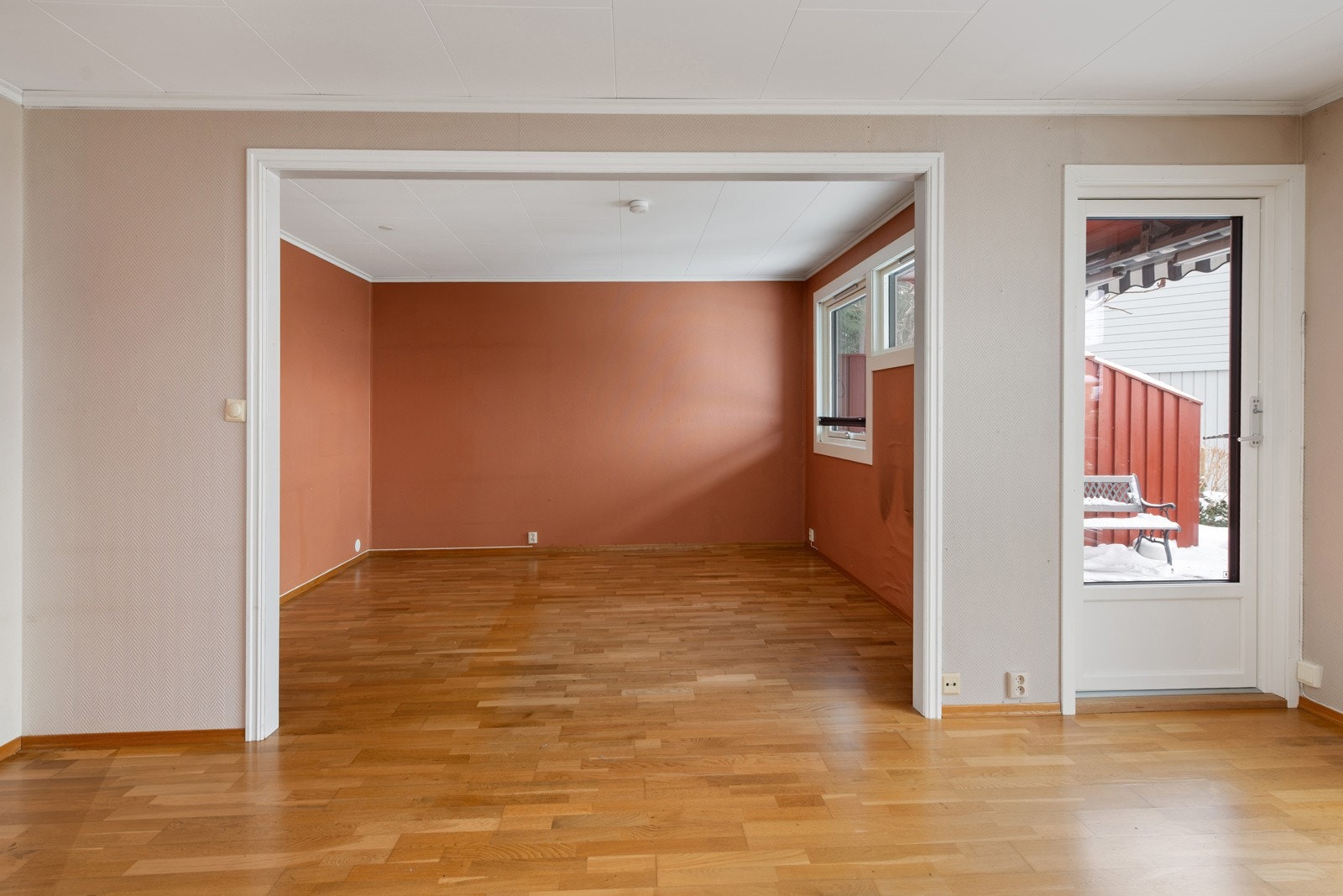 Tidligere soverom som ble innlemmet i stuen Galleribilde